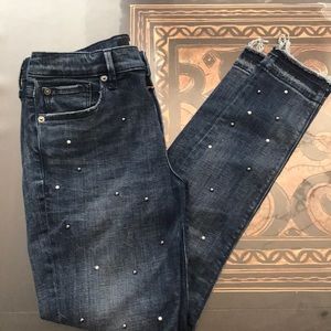 Express pearl embellished ankle legging jean 6R